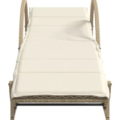 MAISON EXCLUSIVE - Chaises longues lot de 2 avec table beige résine tressée