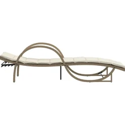 MAISON EXCLUSIVE - Chaises longues lot de 2 avec table beige résine tressée