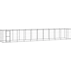 MAISON EXCLUSIVE - Chenil d'extérieur pour chiens acier 26,62 m²