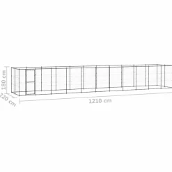 MAISON EXCLUSIVE - Chenil d'extérieur pour chiens acier 26,62 m²