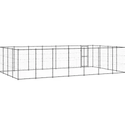 MAISON EXCLUSIVE - Chenil d'extérieur pour chiens acier 33,88 m²