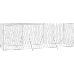 MAISON EXCLUSIVE - Chenil d'extérieur pour chiens argenté 6x2x2 m acier galvanisé