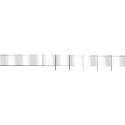 MAISON EXCLUSIVE - Clôture de jardin avec dessus en forme de lance en acier 1603,5 x 150 cm noir