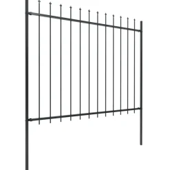MAISON EXCLUSIVE - Clôture de jardin avec dessus en forme de lance en acier 1603,5 x 150 cm noir