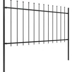 MAISON EXCLUSIVE - Clôture de jardin avec dessus en forme de lance en acier 1781,5 x 100 cm noir