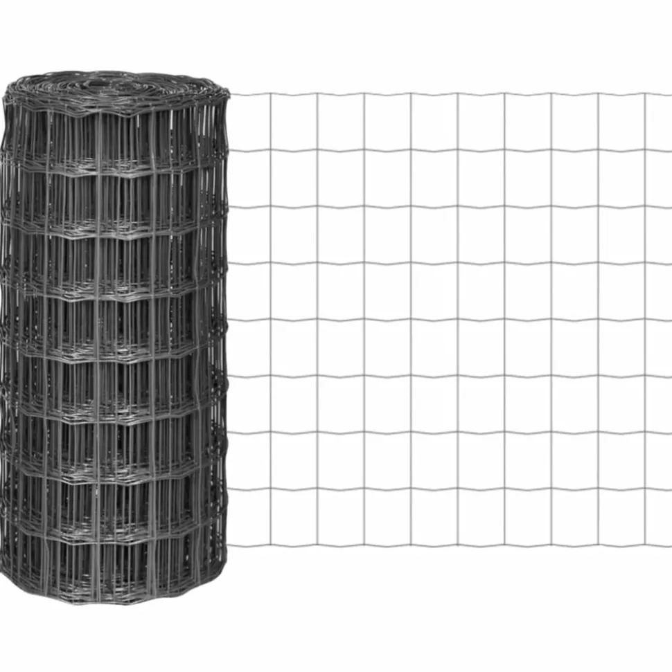 MAISON EXCLUSIVE - Clôture euro acier 25 x 0,8 m gris