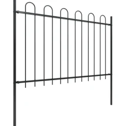 MAISON EXCLUSIVE - Clôture de jardin avec arceau en acier 1248 x 120 cm noir