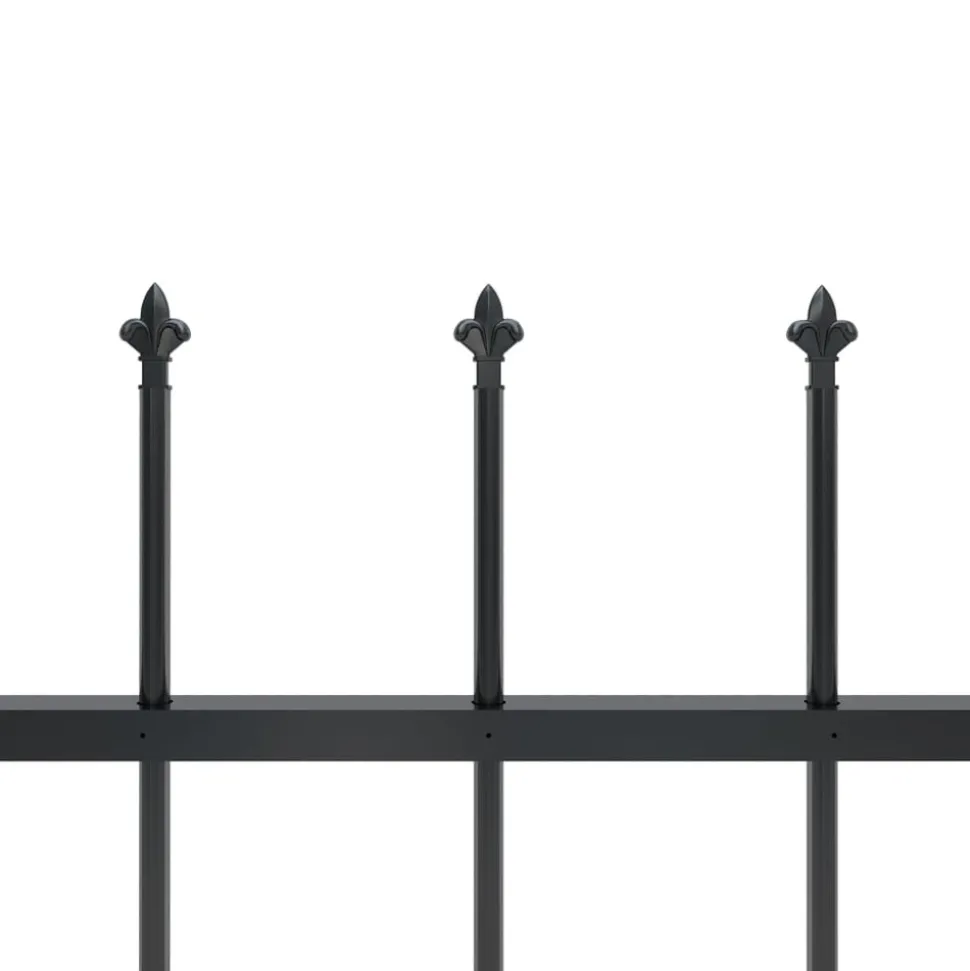 MAISON EXCLUSIVE - Clôture de jardin avec dessus en forme de lance en acier 1781,5 x 60 cm noir