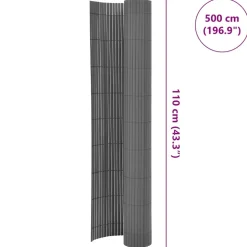 MAISON EXCLUSIVE - Clôture de jardin double face 110x500 cm gris