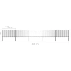 MAISON EXCLUSIVE - Clôture de jardin avec dessus en forme de lance en acier 892,5 x 100 cm noir