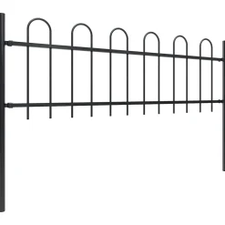 MAISON EXCLUSIVE - Clôture de jardin avec dessus en cerceau acier 1,8 m noir