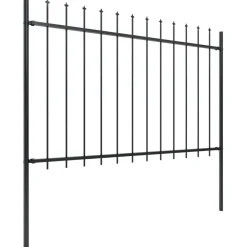 MAISON EXCLUSIVE - Clôture de jardin avec dessus en forme de lance en acier 1781,5 x 120 cm noir