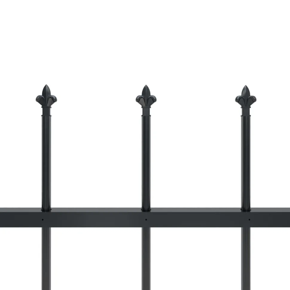 MAISON EXCLUSIVE - Clôture de jardin avec dessus en forme de lance en acier 1426 x 150 cm noir