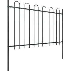 MAISON EXCLUSIVE - Clôture de jardin avec arceau en acier 1070 x 120 cm noir