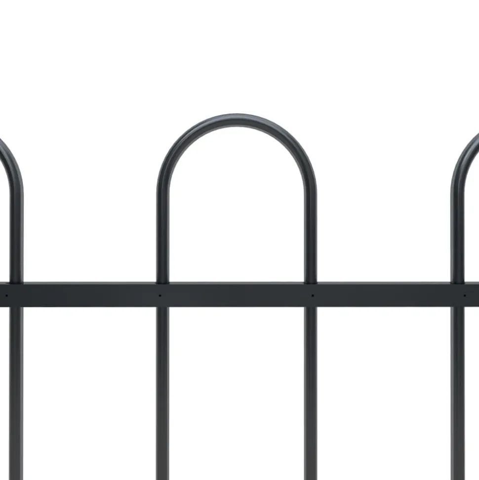 MAISON EXCLUSIVE - Clôture de jardin avec arceau en acier 1070 x 120 cm noir