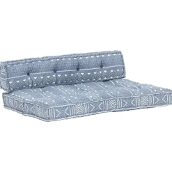 MAISON EXCLUSIVE - Coussin de canapé palette indigo tissu patchwork