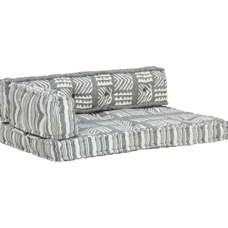 MAISON EXCLUSIVE - Coussin de canapé palette gris tissu patchwork