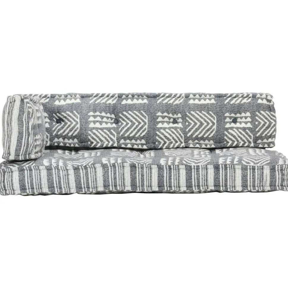 MAISON EXCLUSIVE - Coussin de canapé palette gris tissu patchwork