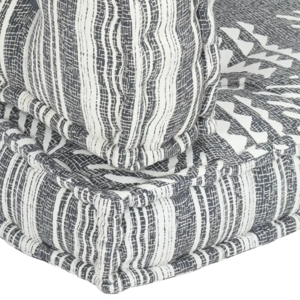 MAISON EXCLUSIVE - Coussin de canapé palette gris tissu patchwork