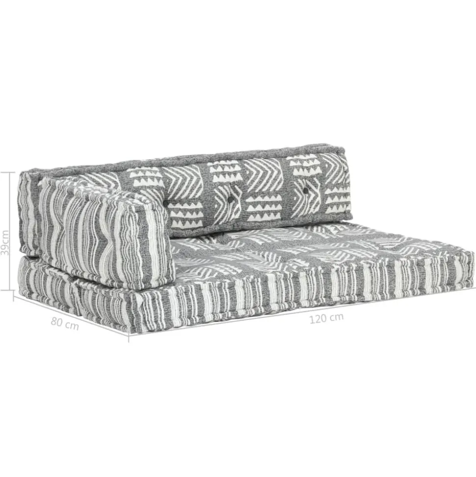 MAISON EXCLUSIVE - Coussin de canapé palette gris tissu patchwork