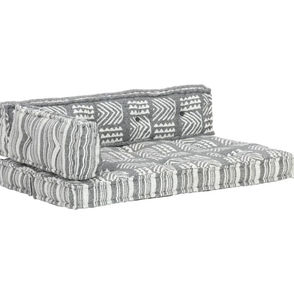 MAISON EXCLUSIVE - Coussin de canapé palette gris tissu patchwork