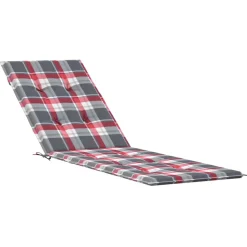 MAISON EXCLUSIVE - Coussin de chaise de terrasse carreaux rouge (75+105)x50x4 cm