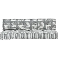 MAISON EXCLUSIVE - Coussin de canapé palette gris tissu patchwork