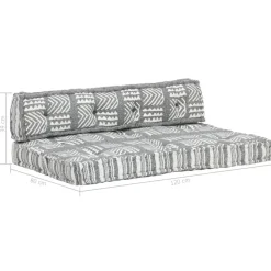 MAISON EXCLUSIVE - Coussin de canapé palette gris tissu patchwork