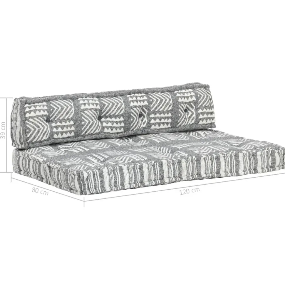 MAISON EXCLUSIVE - Coussin de canapé palette gris tissu patchwork