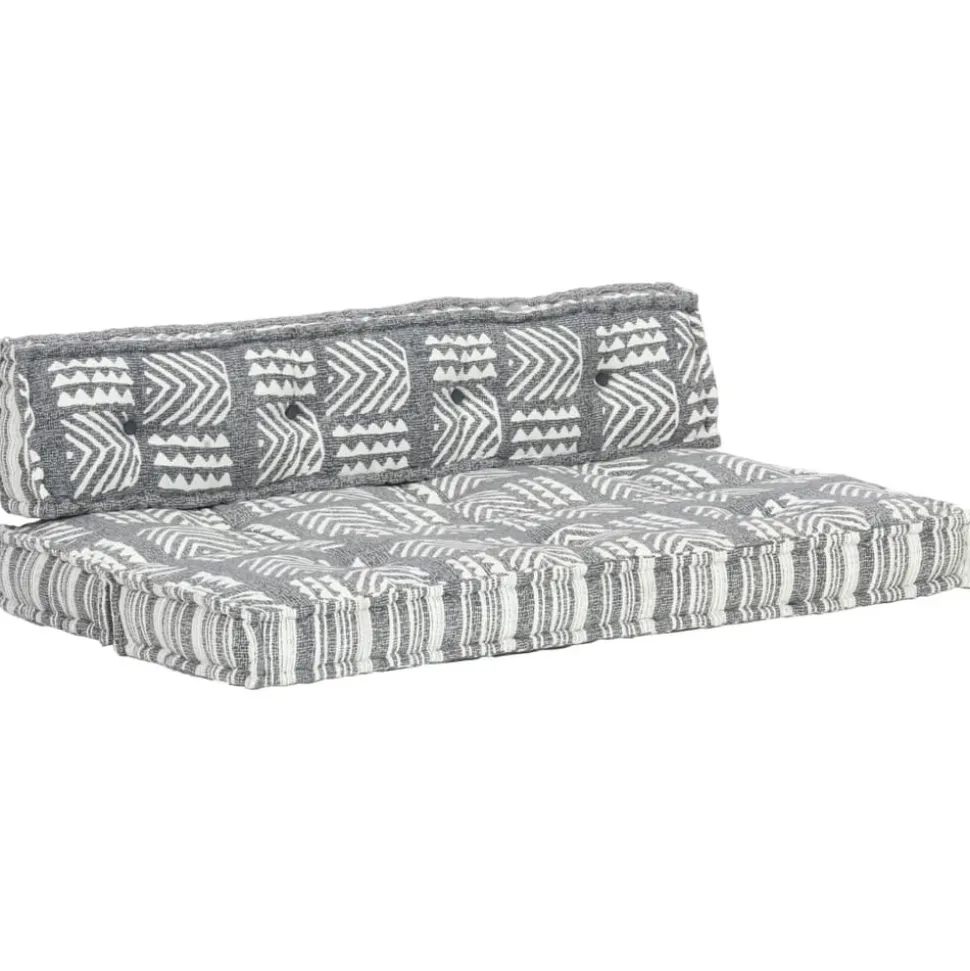 MAISON EXCLUSIVE - Coussin de canapé palette gris tissu patchwork