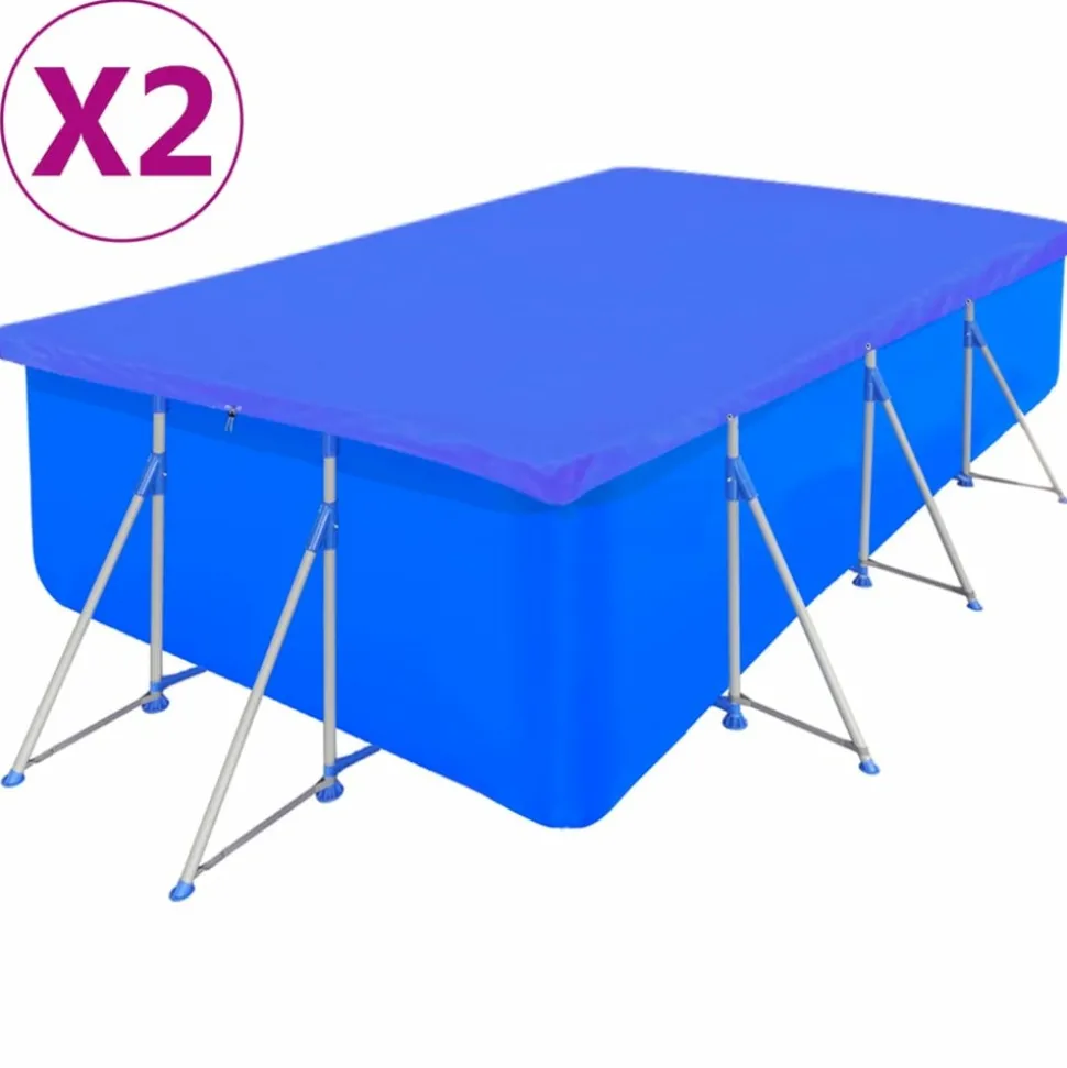 MAISON EXCLUSIVE - Couvertures de piscine 2 pcs pe rectangulaire 90 g/m² 400x207cm