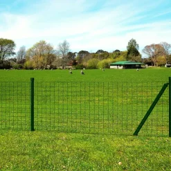 MAISON EXCLUSIVE - Ensemble de clôture euro acier 25 x 1,5 m vert