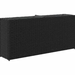 MAISON EXCLUSIVE - Jardinière avec 2 pots noir 90x20x40 cm résine tressée
