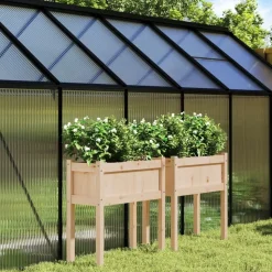 MAISON EXCLUSIVE - Jardinières 2 pcs avec pieds bois de pin massif