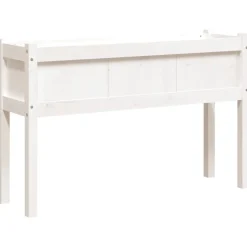 MAISON EXCLUSIVE - Jardinières avec pieds blanc 110x31x70 cm bois de pin massif