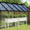 MAISON EXCLUSIVE - Jardinières 2 pcs avec pieds blanc bois de pin massif