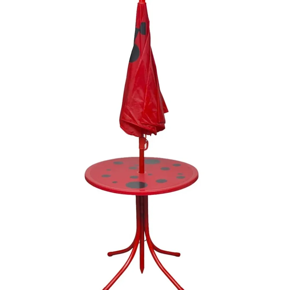 MAISON EXCLUSIVE - Jeu de bistro avec parasol pour enfants 3 pcs rouge