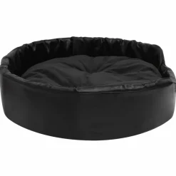 MAISON EXCLUSIVE - Lit pour chiens noir 90x79x20 cm peluche et similicuir