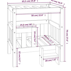 MAISON EXCLUSIVE - Lit pour chien gris 65,5x50,5x70 cm bois de pin solide