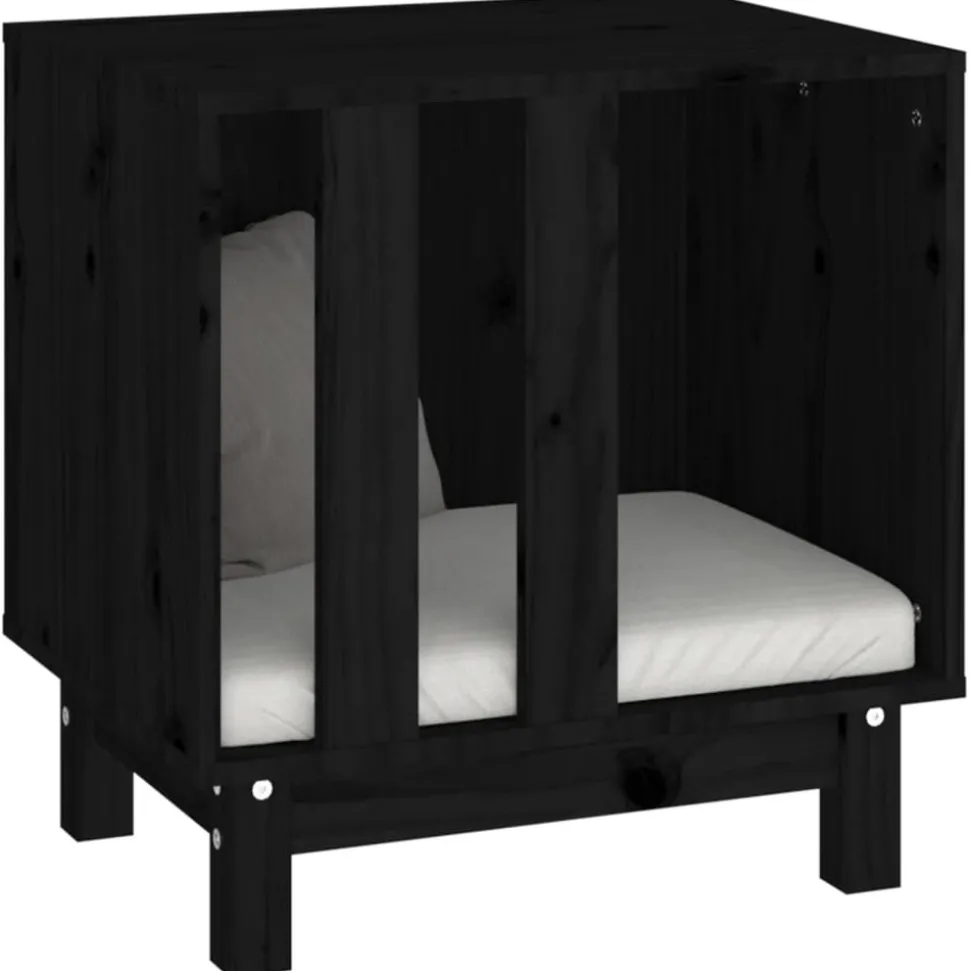 MAISON EXCLUSIVE - Niche pour chien noir 50x40x52 cm bois de pin massif