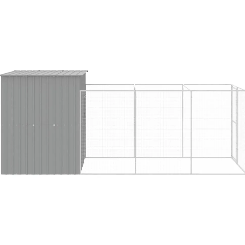 MAISON EXCLUSIVE - Niche pour chien avec cour gris clair 165x455x181 cm