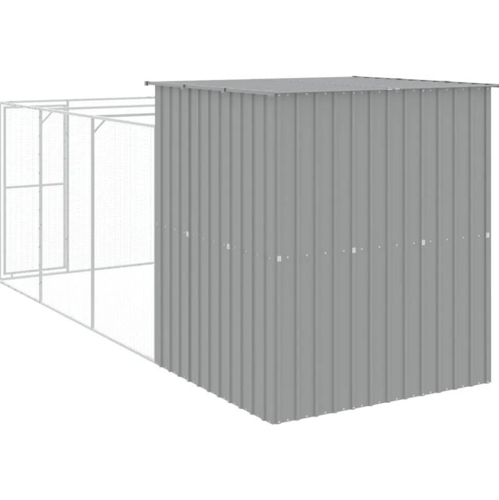 MAISON EXCLUSIVE - Niche pour chien avec cour gris clair 165x455x181 cm