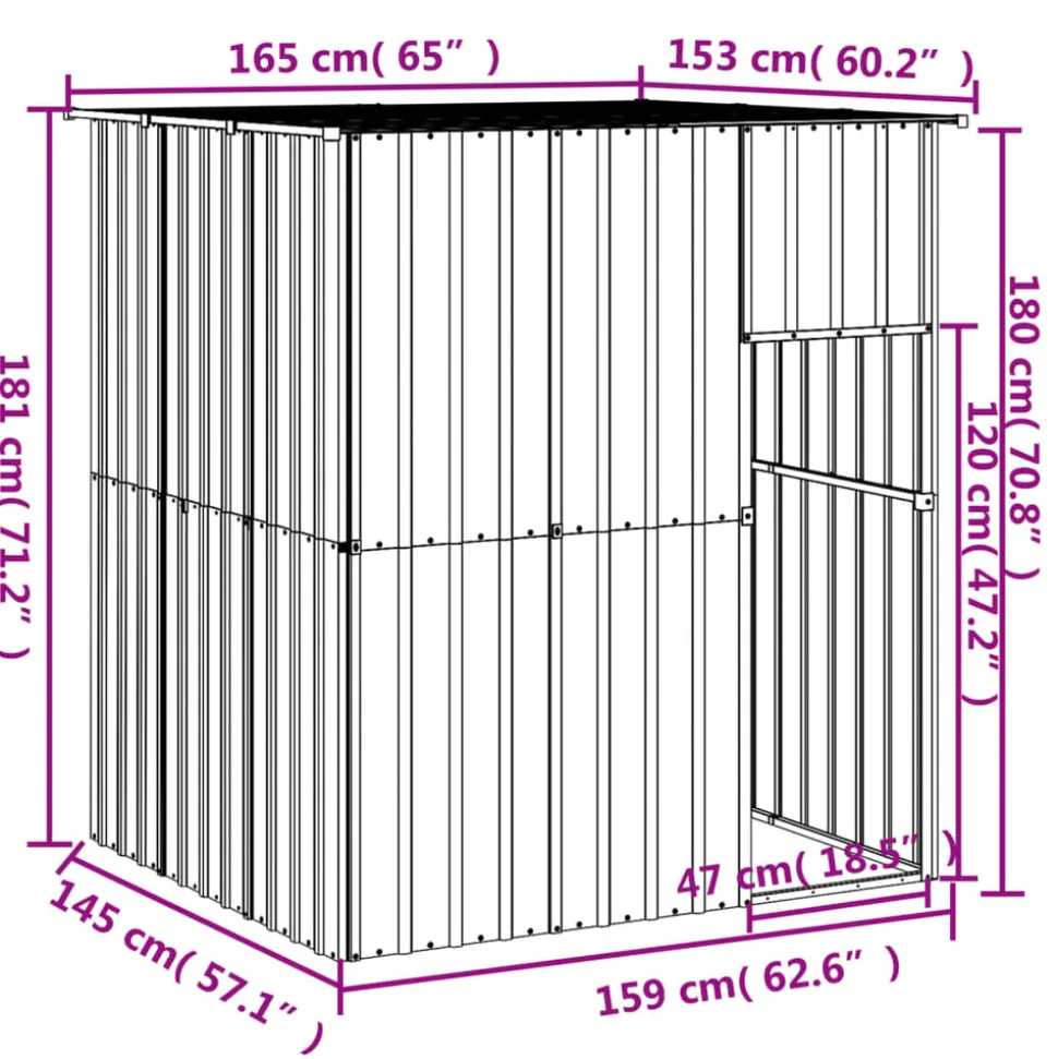 MAISON EXCLUSIVE - Niche pour chien avec toit anthracite acier galvanisé