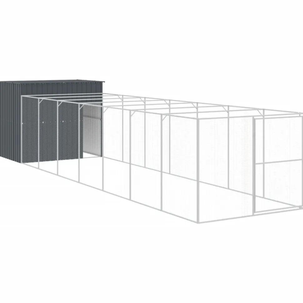 MAISON EXCLUSIVE - Niche pour chien avec cour anthracite 214x865x181 cm
