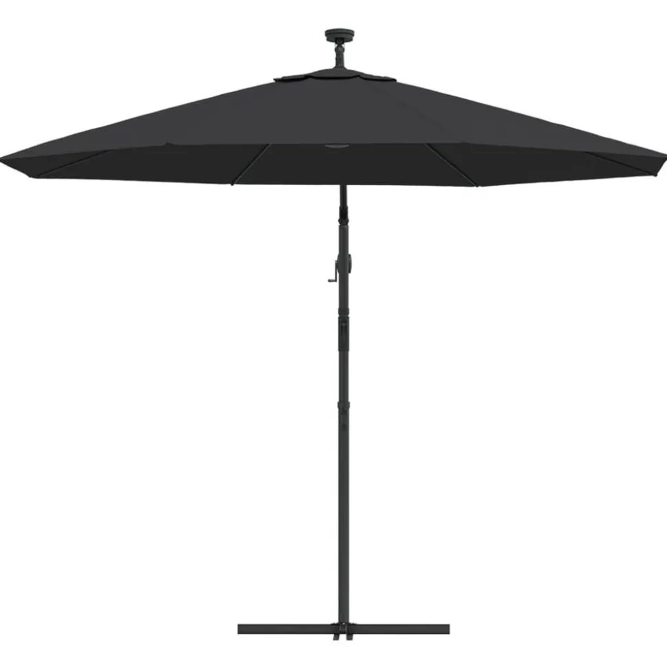 MAISON EXCLUSIVE - Parasol de jardin en porte-à-faux et lumières led mât en acier