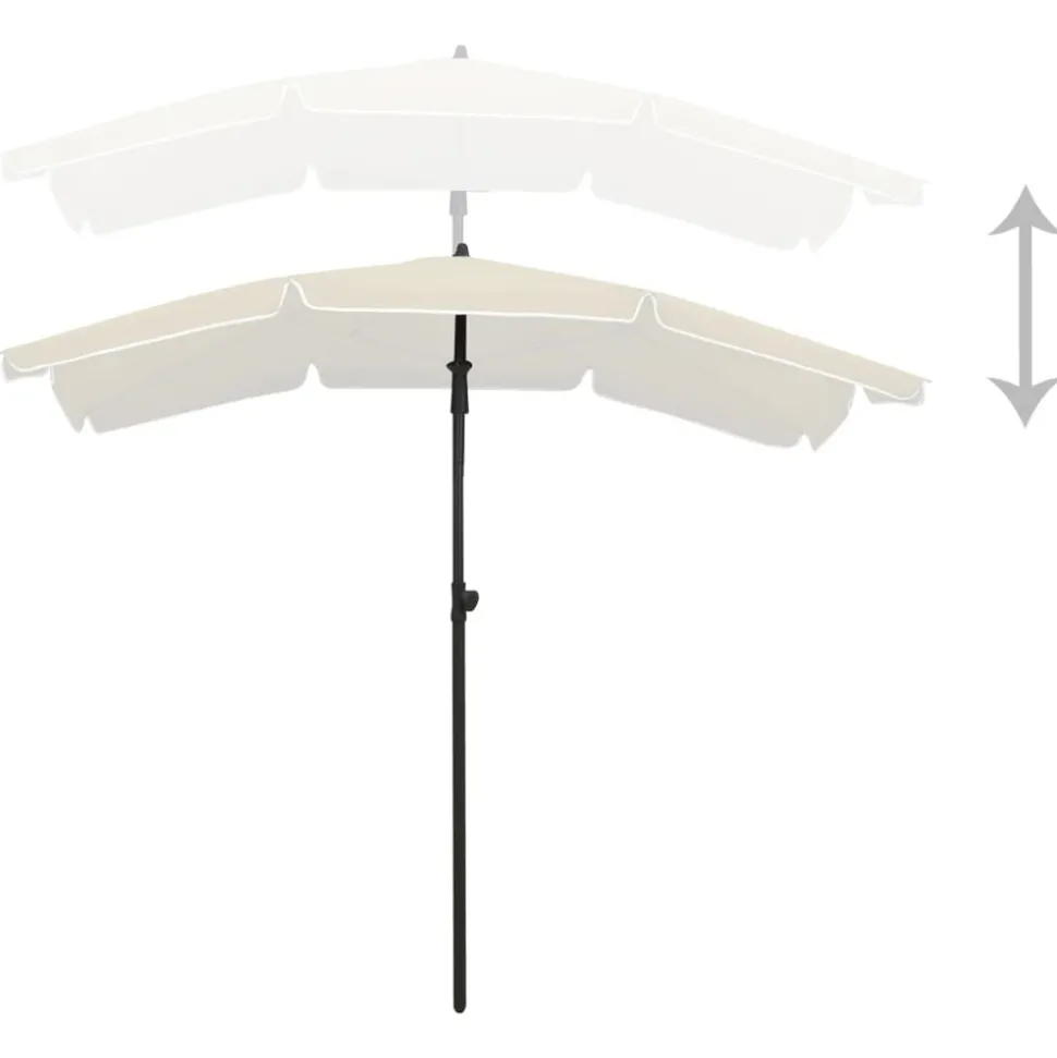 MAISON EXCLUSIVE - Parasol de jardin avec mât 200x130 cm sable