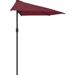 MAISON EXCLUSIVE - Parasol de balcon mât en aluminium bordeaux 270x144x222 cm demi