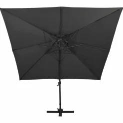 MAISON EXCLUSIVE - Parasol de jardin en porte-à-faux avec double toit noir