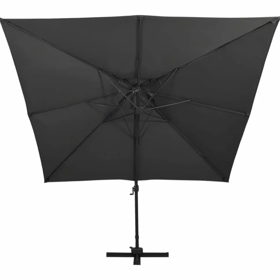 MAISON EXCLUSIVE - Parasol de jardin en porte-à-faux avec double toit noir