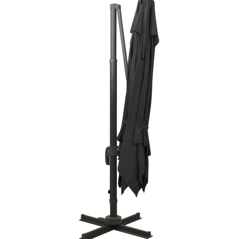 MAISON EXCLUSIVE - Parasol de jardin en porte-à-faux avec double toit noir
